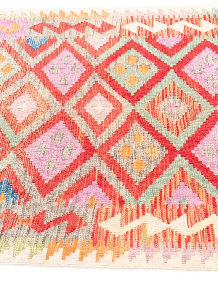 Detail image of 3' 9 x 5' 10 Hand Woven Kilim Maymana Wool Rug
