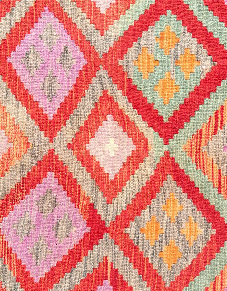 Detail image of 3' 9 x 5' 10 Hand Woven Kilim Maymana Wool Rug