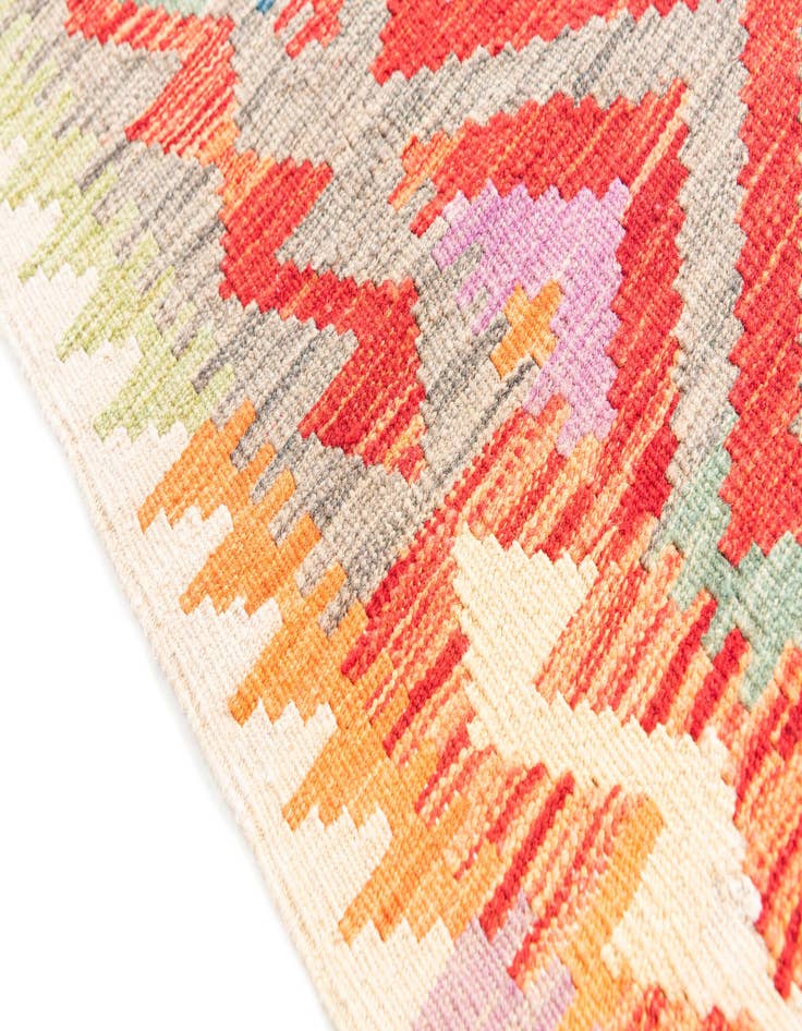 Detail image of 3' 9 x 5' 10  Hand Woven Kilim Maymana Wool Rug