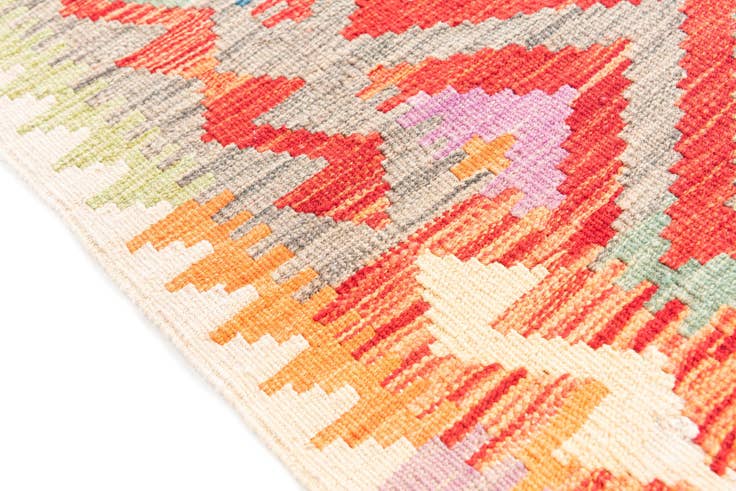 Detail image of 3' 9 x 5' 10 Hand Woven Kilim Maymana Wool Rug
