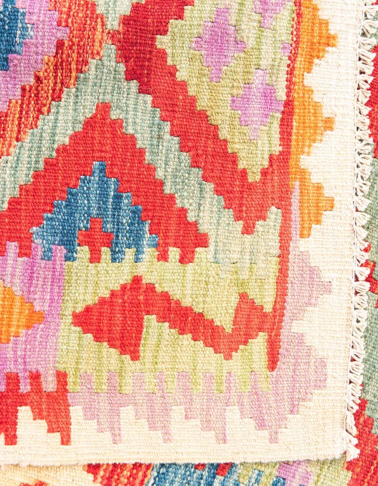 Detail image of 3' 9 x 5' 10  Hand Woven Kilim Maymana Wool Rug