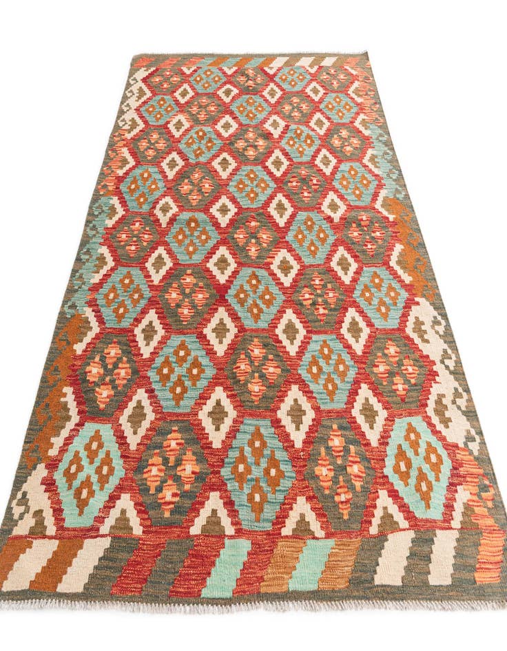 Detail image of 5' x 6' 6  Hand Woven Kilim Maymana Wool Rug