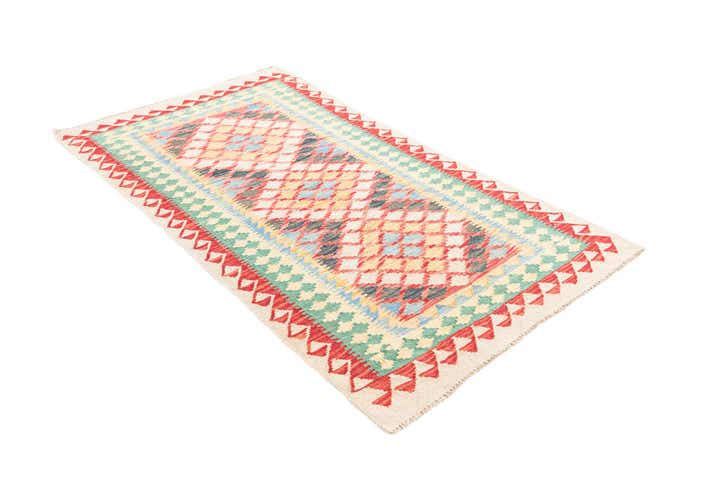 3' 3 x 6' 1 Hand Woven Kilim Maymana Wool Rug