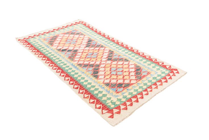 Detail image of 3' 3 x 6' 1 Hand Woven Kilim Maymana Wool Rug