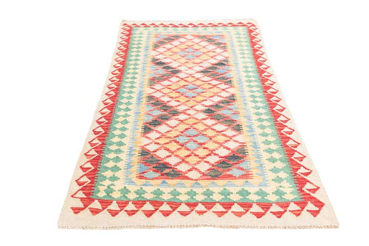 3' 3 x 6' 1 Hand Woven Kilim Maymana Wool Rug