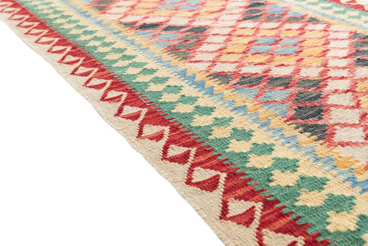 3' 3 x 6' 1 Hand Woven Kilim Maymana Wool Rug