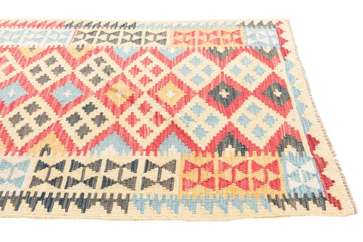 3' 3 x 6' 1 Hand Woven Kilim Maymana Wool Rug