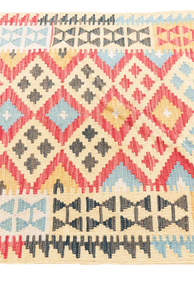 3' 3 x 6' 1 Hand Woven Kilim Maymana Wool Rug