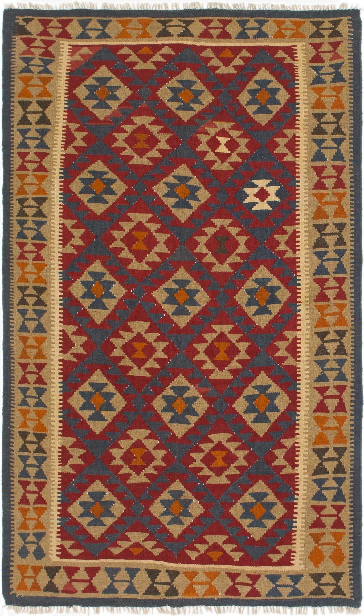 5' 2 x 8' 6  Hand Woven Kilim Maymana Wool Rug