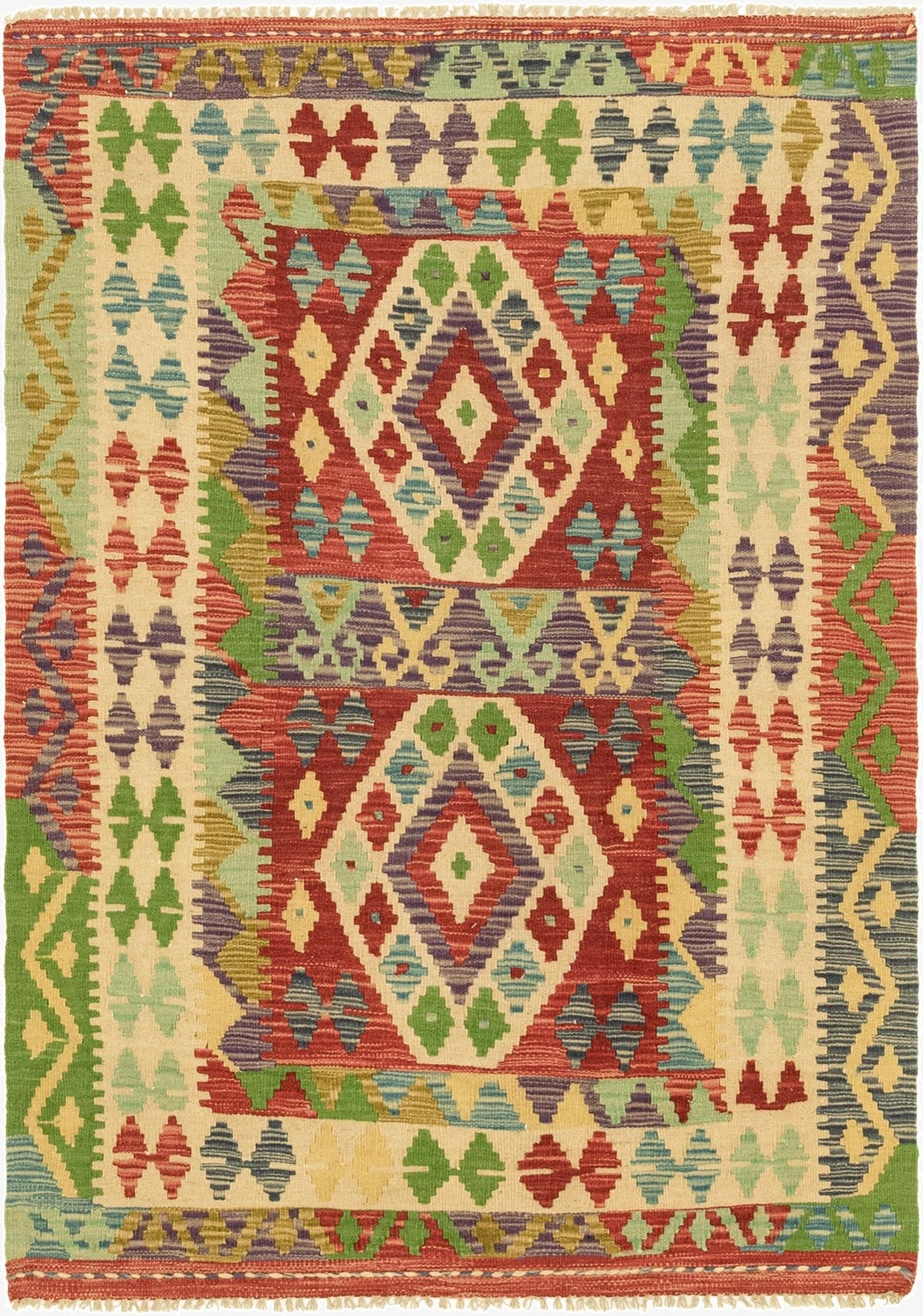 3' 5 x 5'  Hand Woven Kilim Maymana Wool Rug