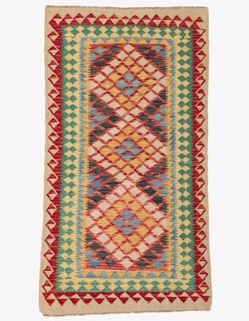 3' 2 x 5' 9 Hand Woven Kilim Maymana Wool Rug