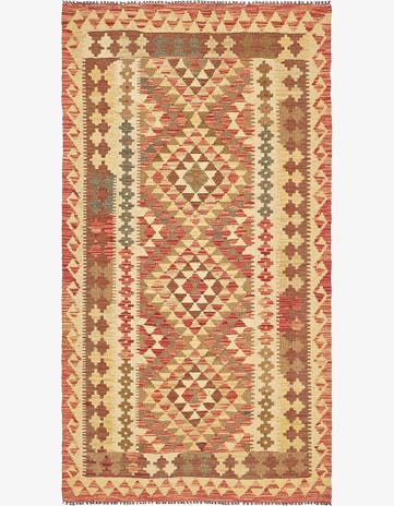 3' 6 x 6' 6 Hand Woven Kilim Maymana Wool Rug
