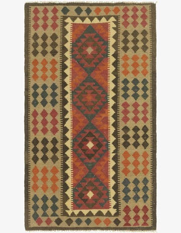3' 6 x 6' Hand Woven Kilim Maymana Wool Rug