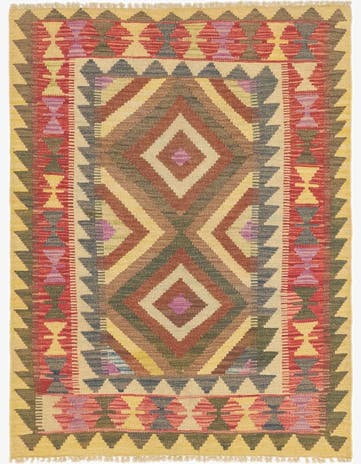 3' x 3' 10 Hand Woven Kilim Maymana Wool Rug