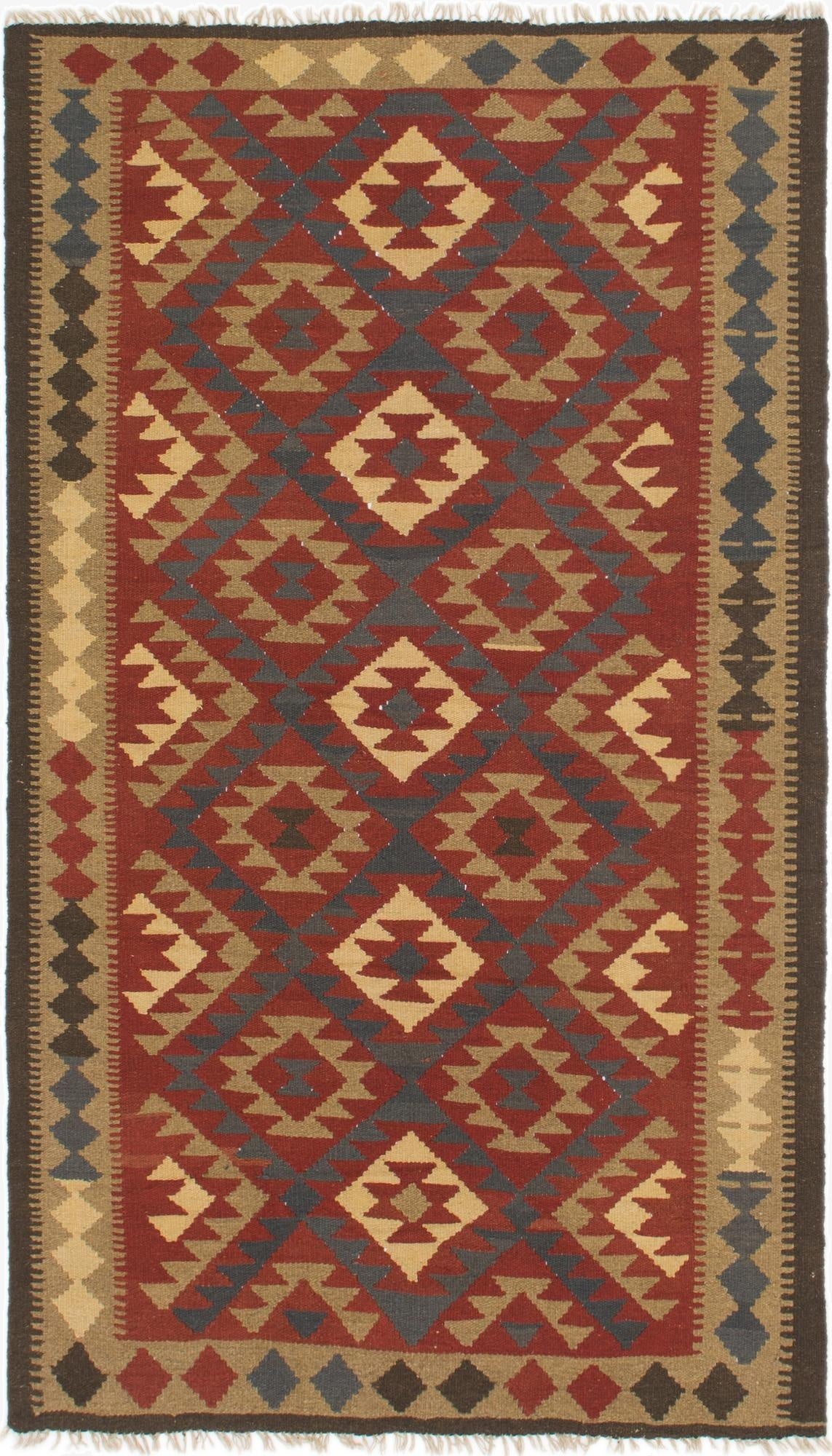 5' x 8' 5  Hand Woven Kilim Maymana Wool Rug