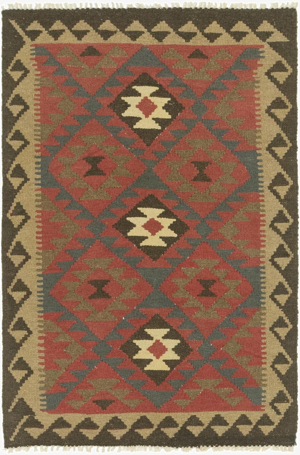 3' 3 x 5'  Hand Woven Kilim Maymana Wool Rug