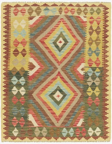 3' 2 x 4' Hand Woven Kilim Maymana Wool Rug