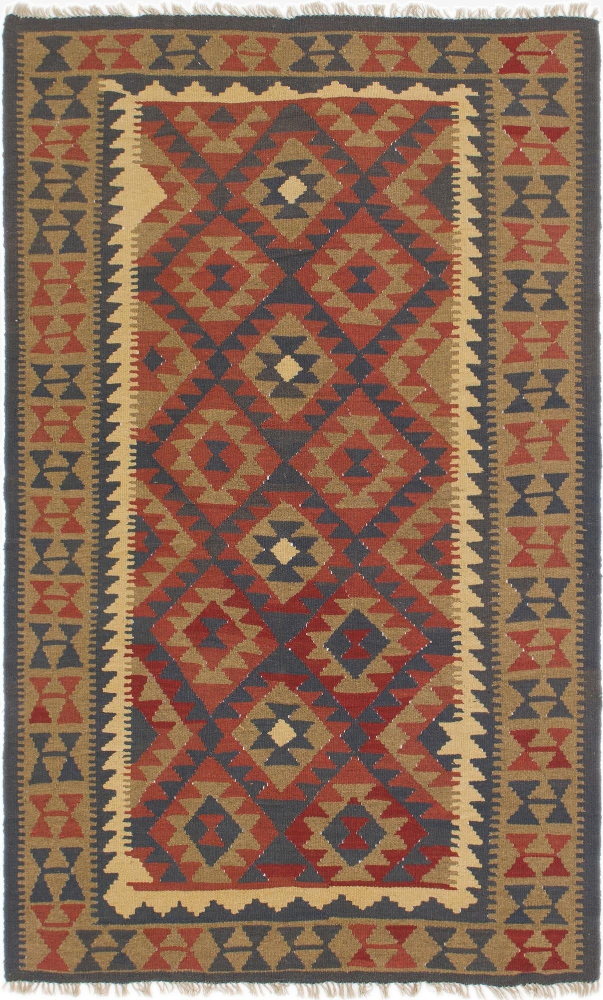 5' x 8' 5  Hand Woven Kilim Maymana Wool Rug