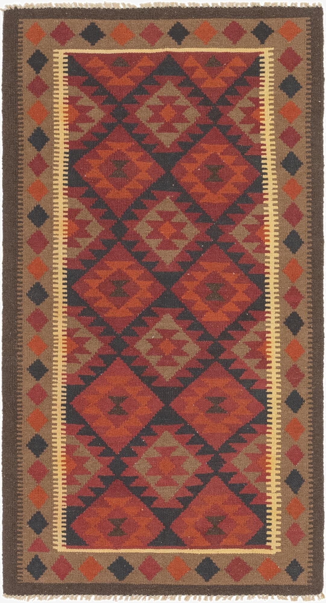 3' 5 x 6' 4  Hand Woven Kilim Maymana Wool Rug