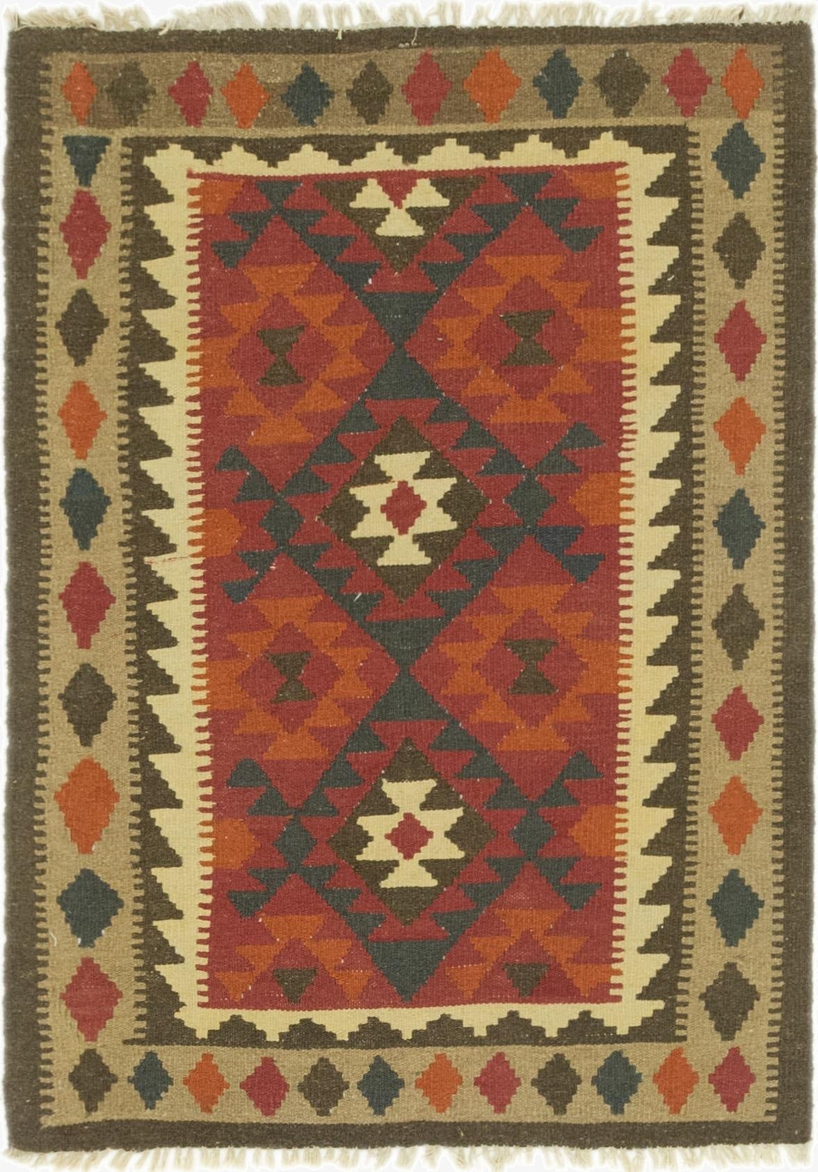 3' 5 x 4' 10  Hand Woven Kilim Maymana Wool Rug