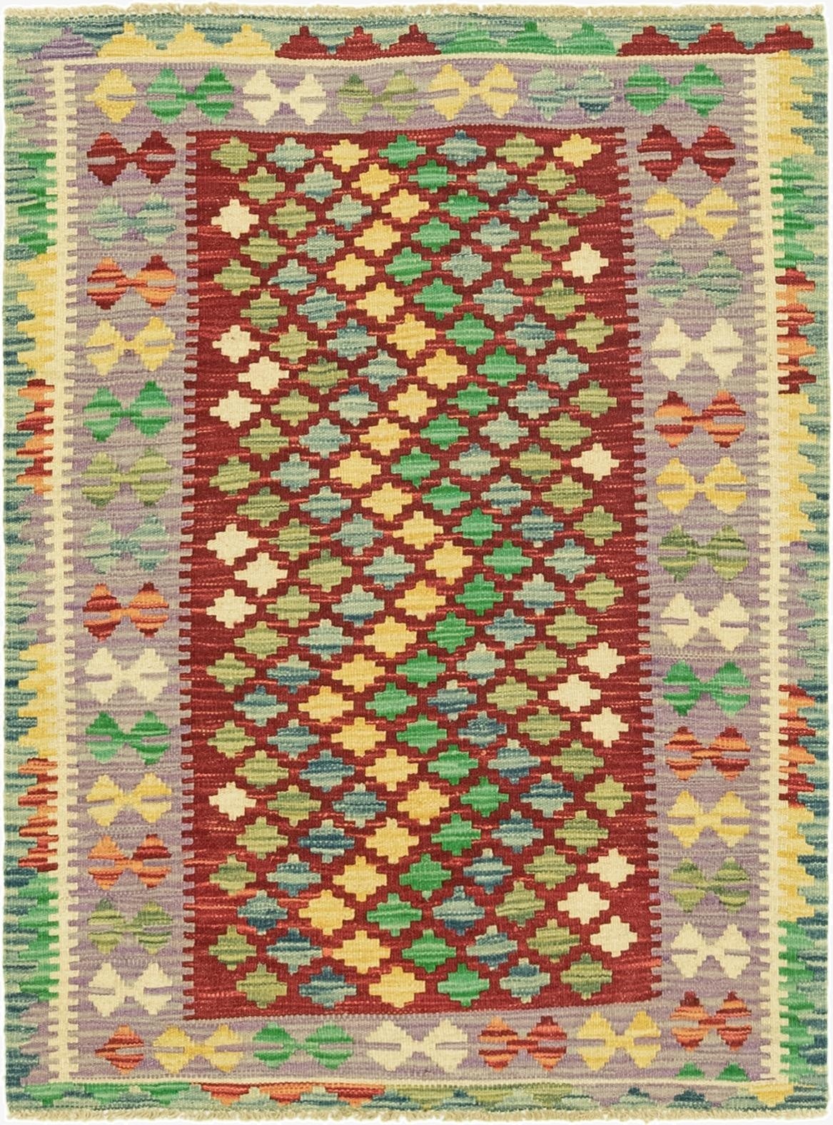 3' x 3' 10  Hand Woven Kilim Maymana Wool Rug