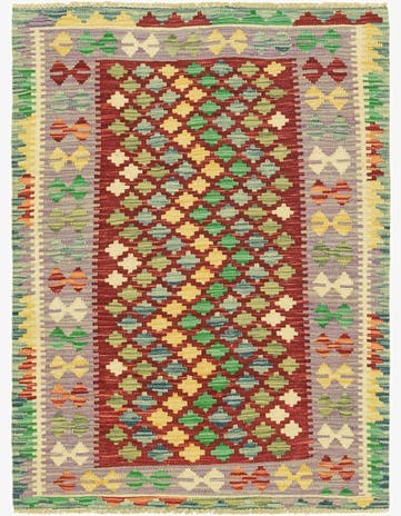 3' x 3' 10 Hand Woven Kilim Maymana Wool Rug