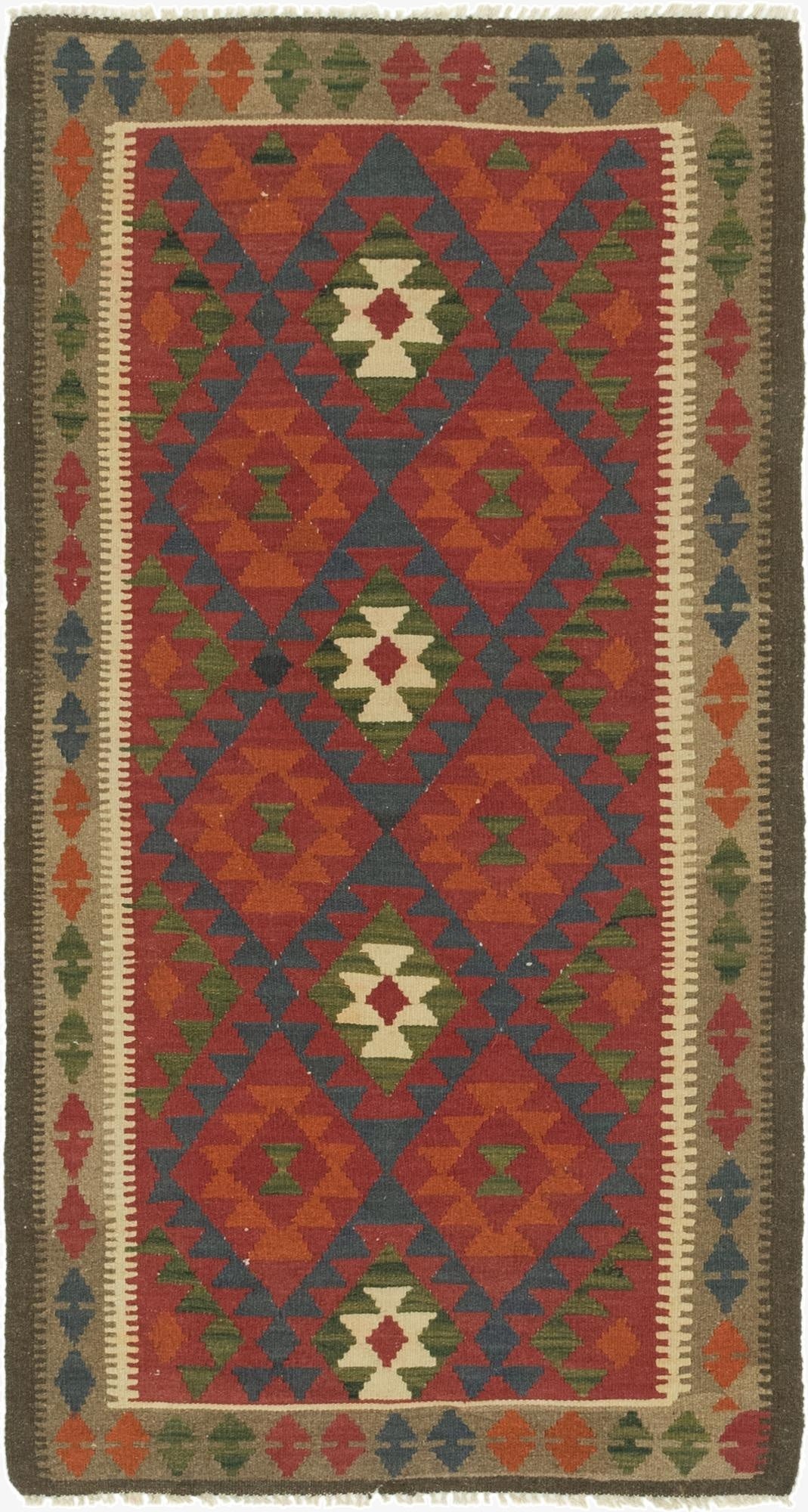 3' 6 x 6' 8  Hand Woven Kilim Maymana Wool Rug