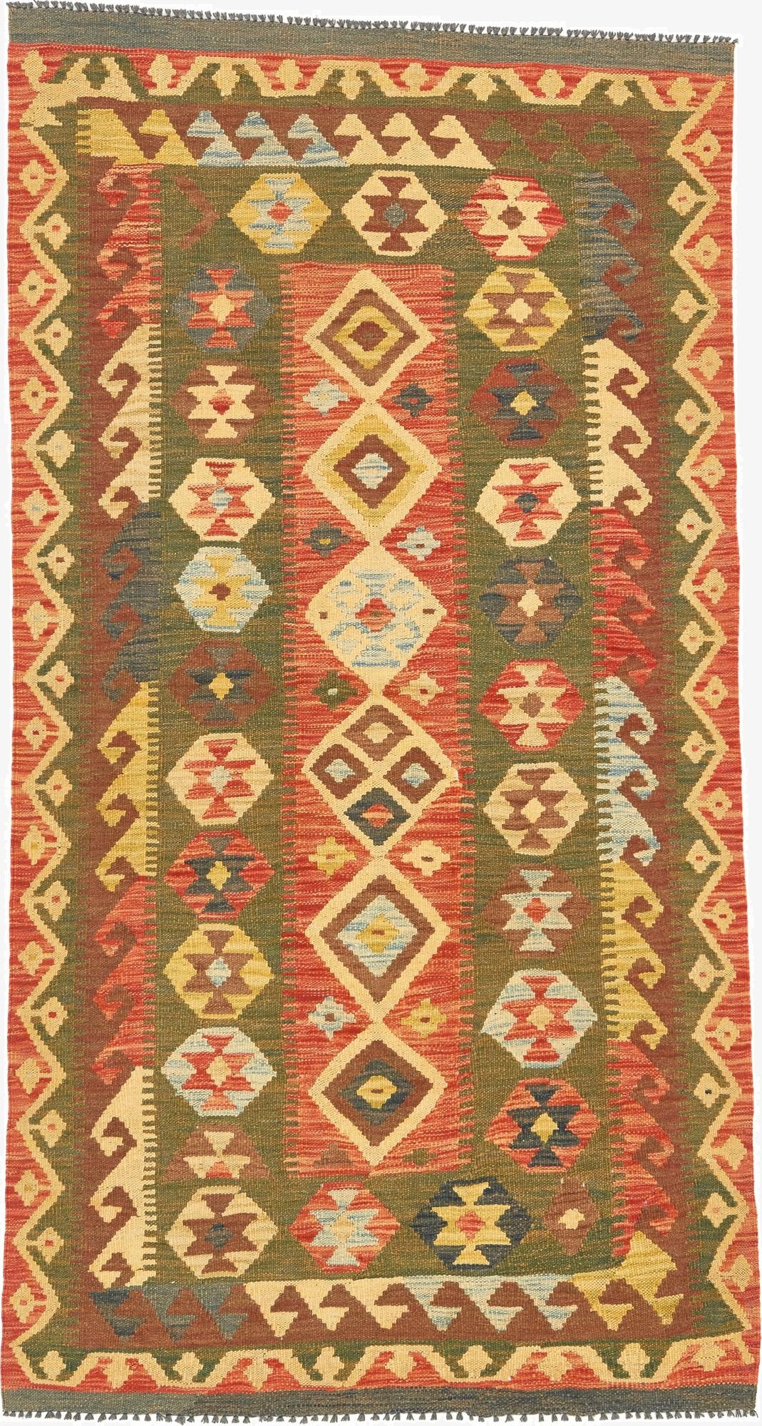 3' 5 x 6' 4  Hand Woven Kilim Maymana Wool Rug