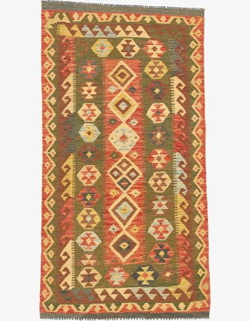 3' 5 x 6' 4 Hand Woven Kilim Maymana Wool Rug