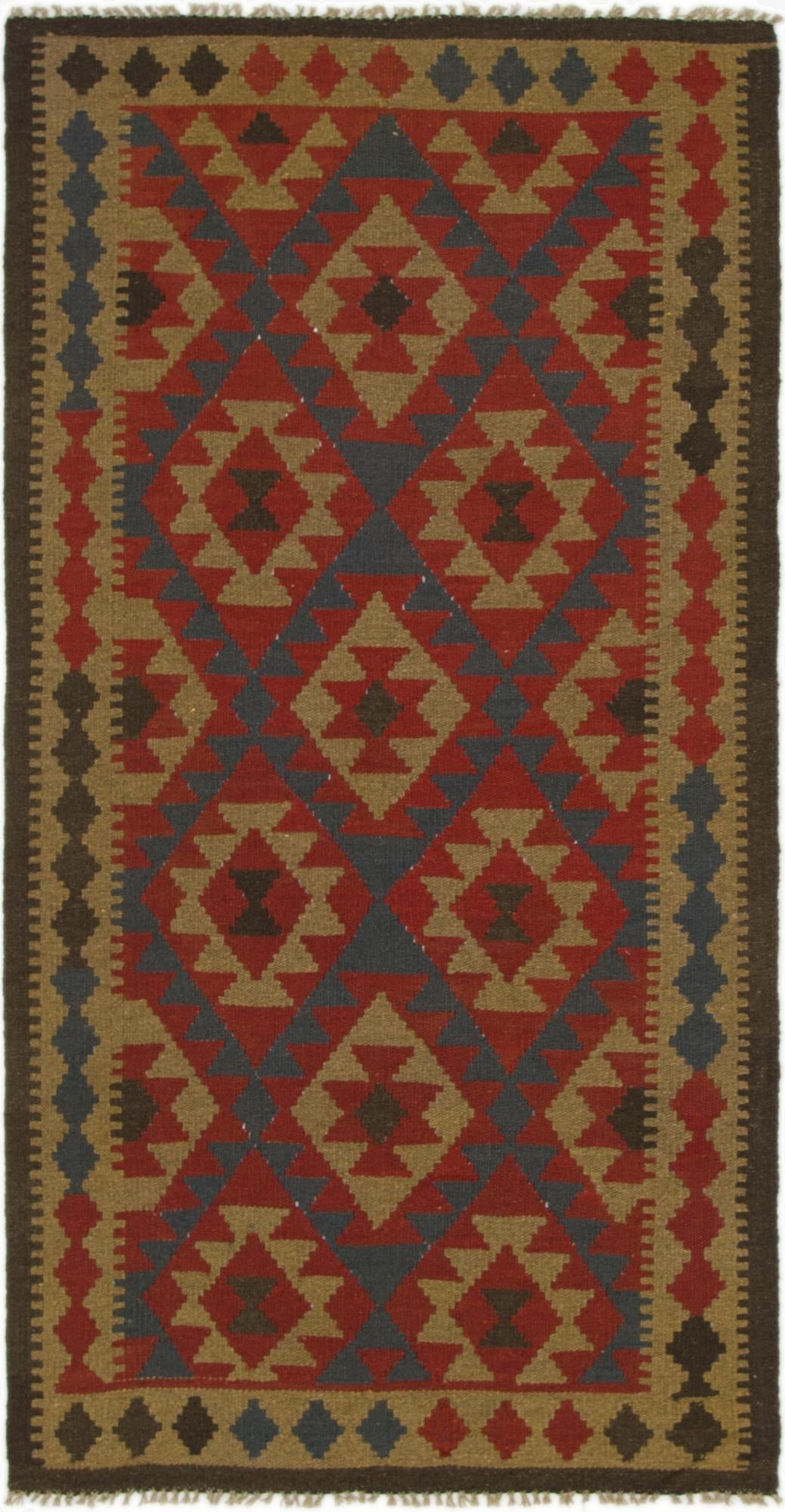 3' 7 x 6' 7  Hand Woven Kilim Maymana Wool Rug