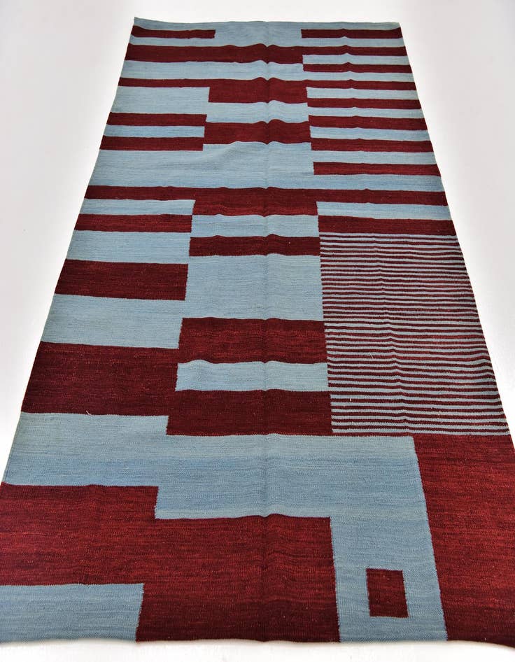 Detail image of 5' x 6' 7 Hand Woven Kilim Modern Wool Rug