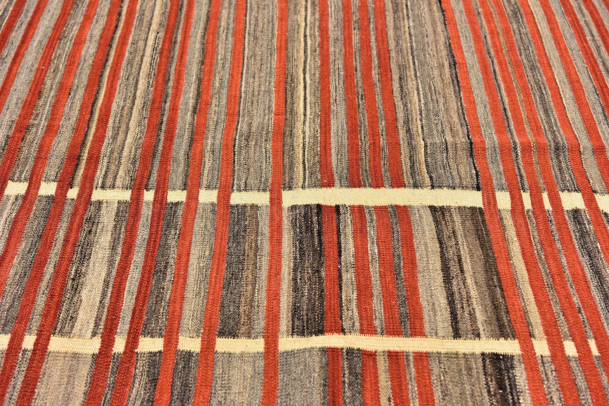 5' 4 x 8' Hand Woven Kilim Modern Wool Rug