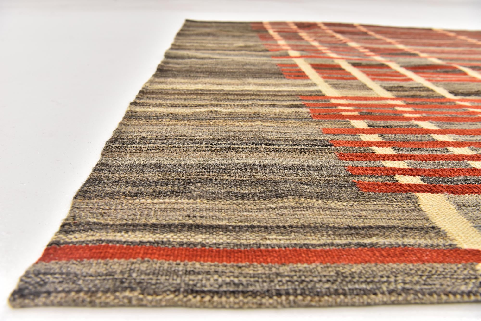5' 4 x 8' Hand Woven Kilim Modern Wool Rug