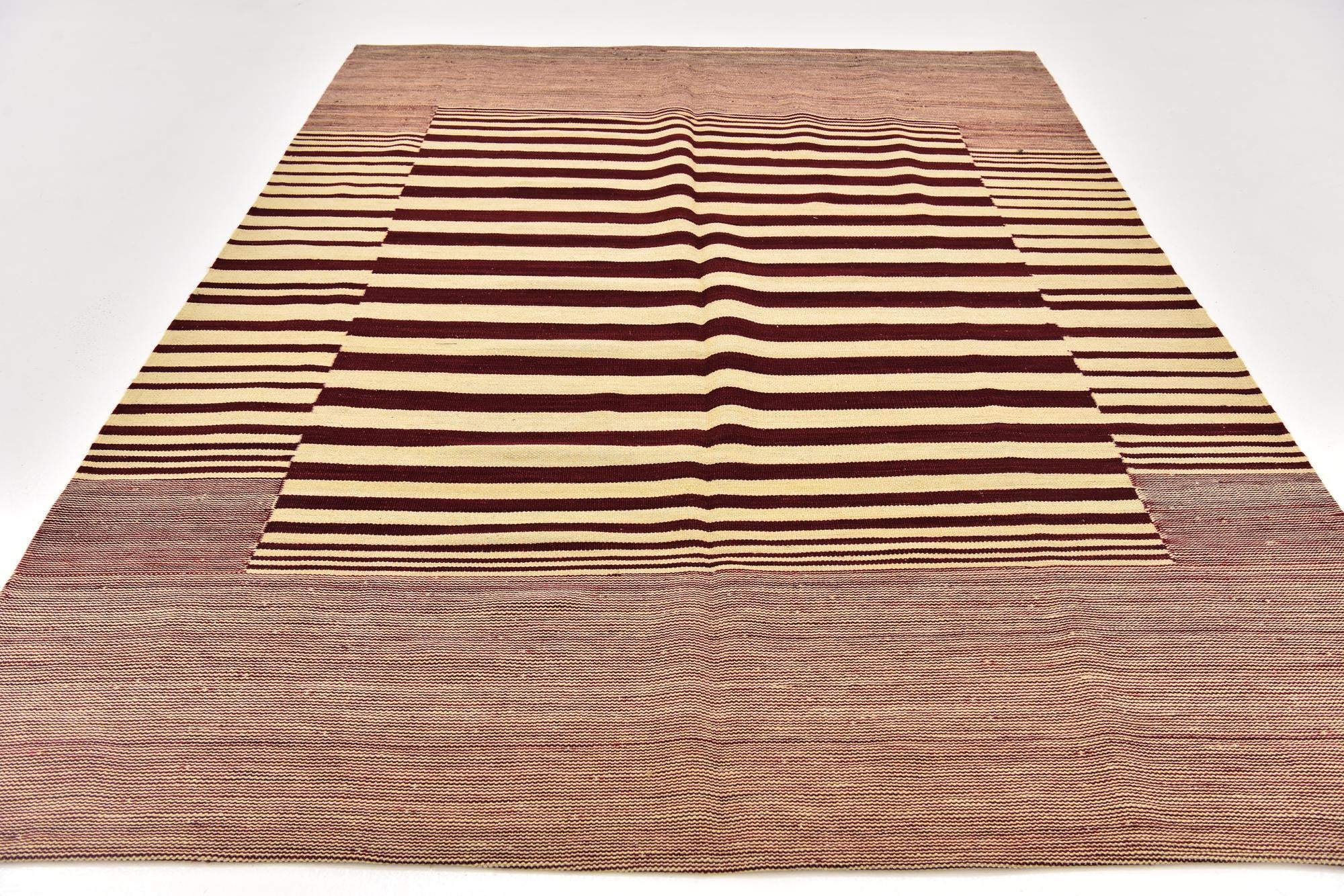 5' 10 x 7' 9 Hand Woven Kilim Modern Wool Rug