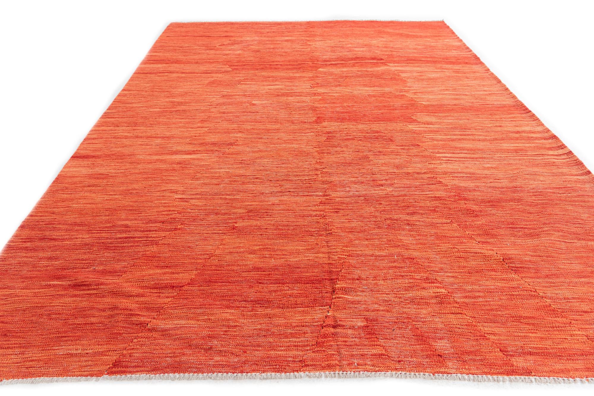 6' 10 x 9' 8 Hand Woven Kilim Modern Wool Rug