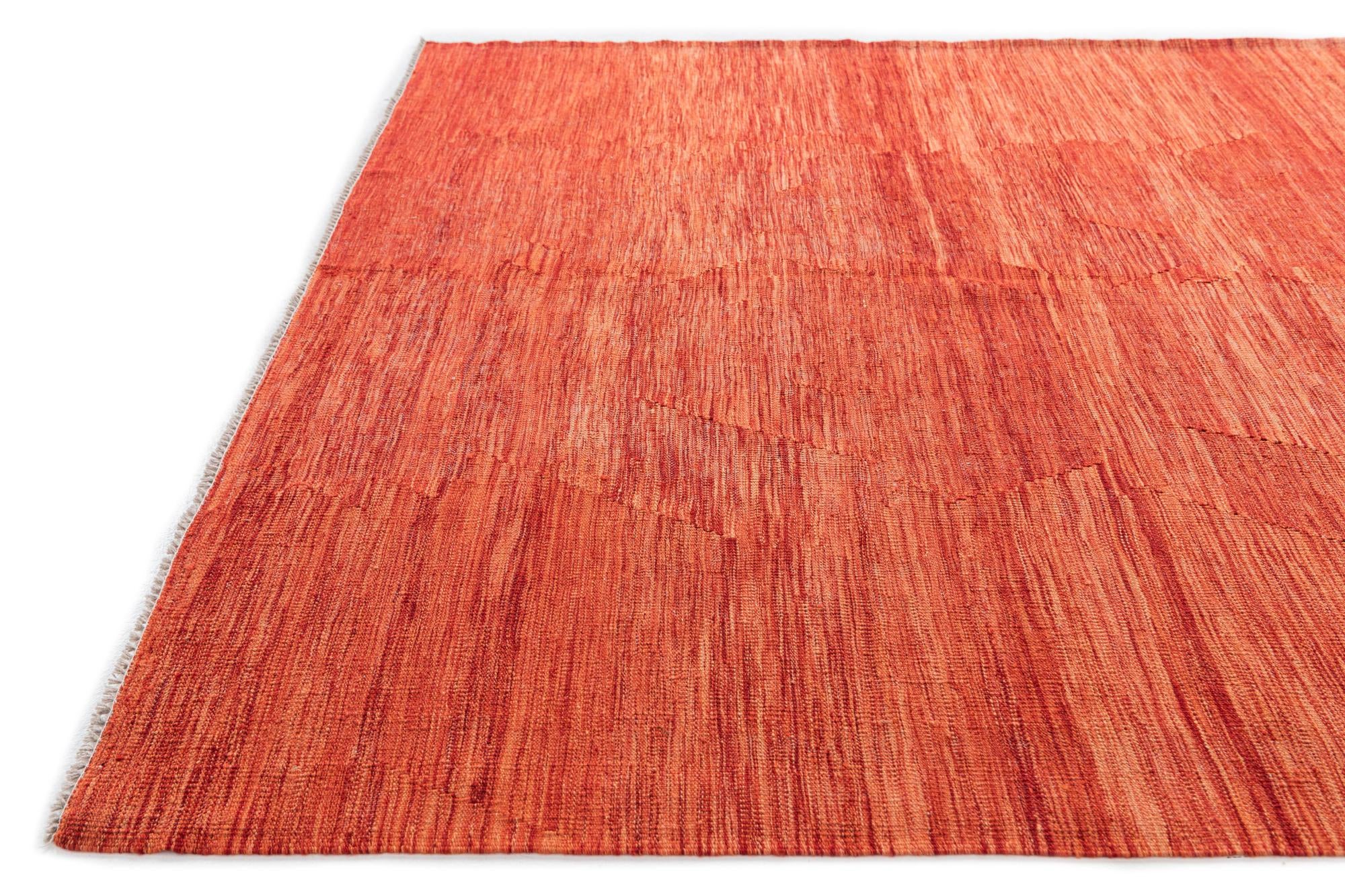 6' 10 x 9' 8 Hand Woven Kilim Modern Wool Rug