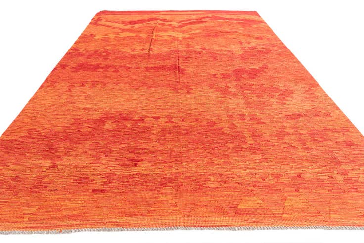 Detail image of 6' 8 x 9' 6 Hand Woven Kilim Modern Wool Rug