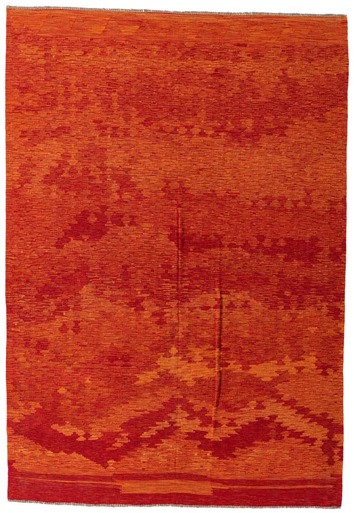 6' 8 x 9' 6 Hand Woven Kilim Modern Wool Rug