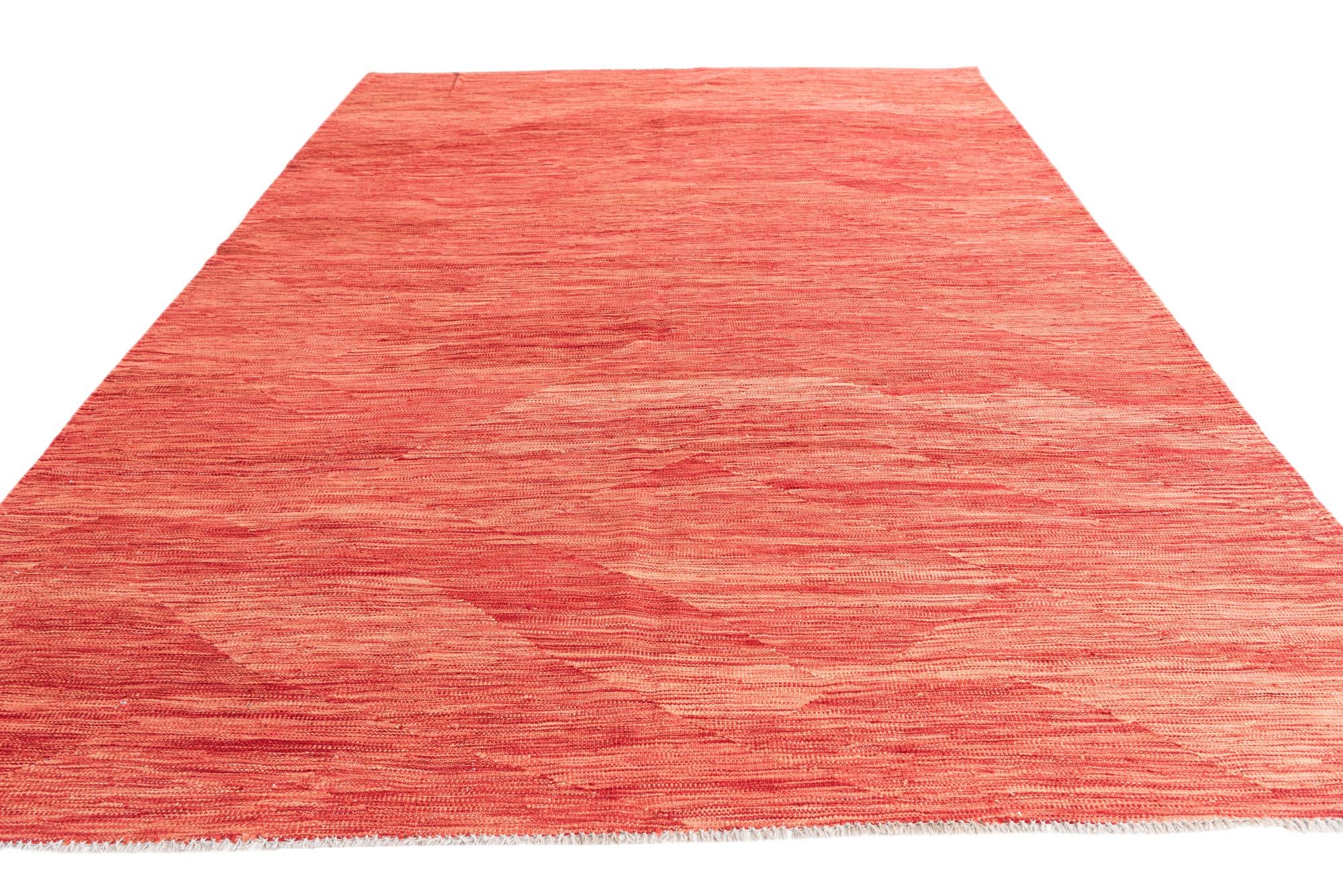 6' 8 x 9' 8 Hand Woven Kilim Modern Wool Rug