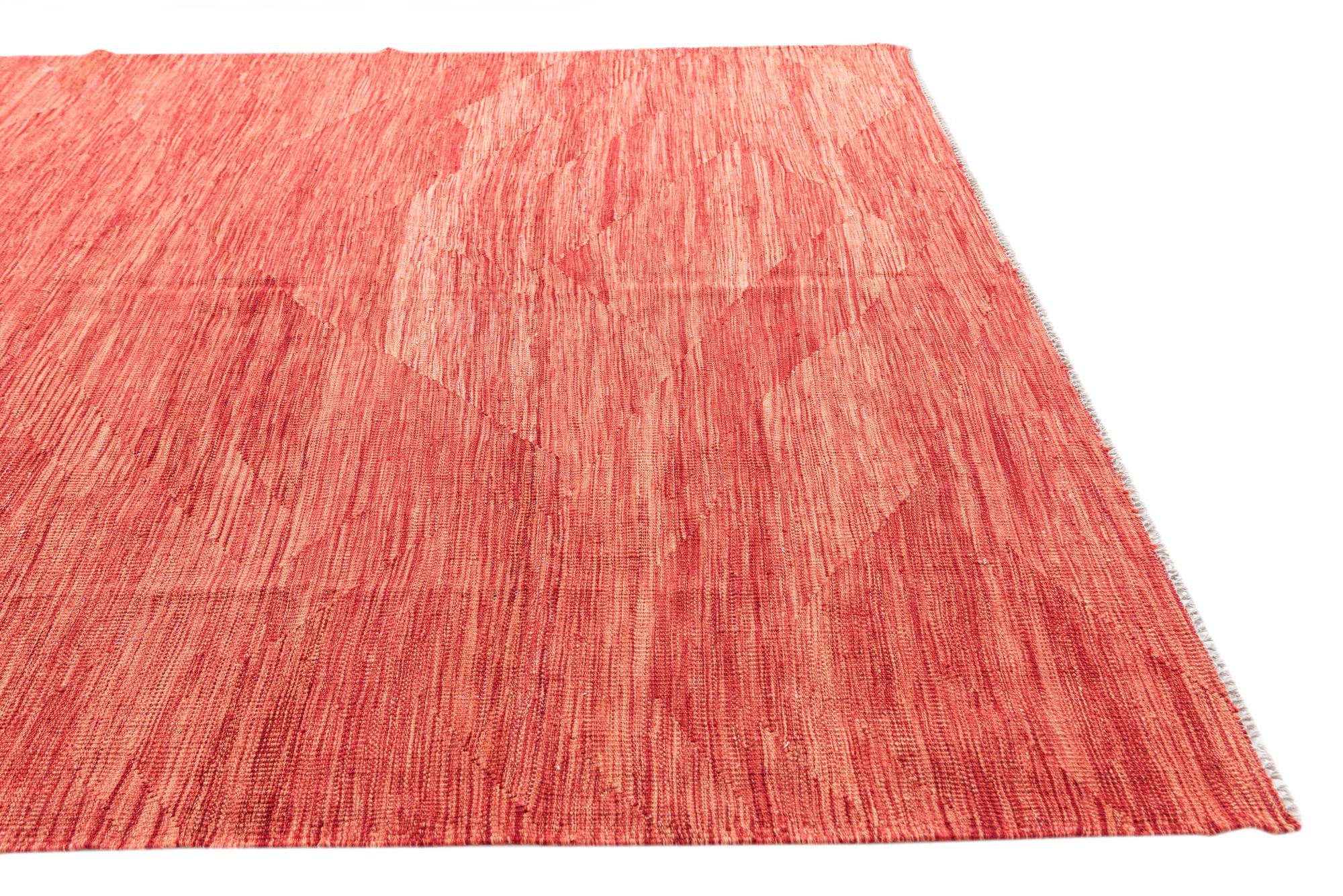 6' 8 x 9' 8 Hand Woven Kilim Modern Wool Rug
