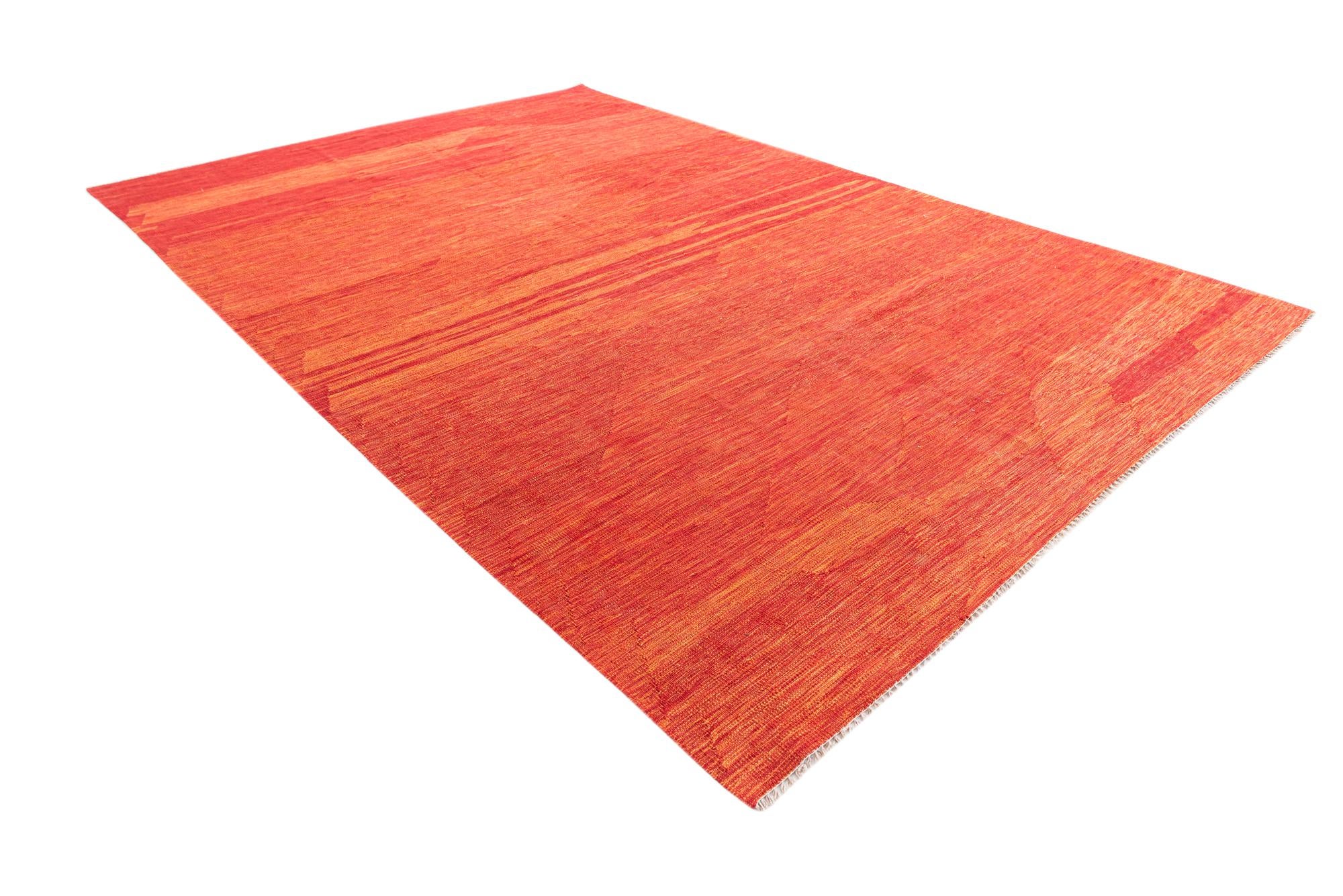 6' 7 x 9' 9 Hand Woven Kilim Modern Wool Rug