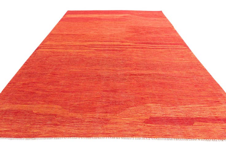 Detail image of 6' 7 x 9' 9 Hand Woven Kilim Modern Wool Rug