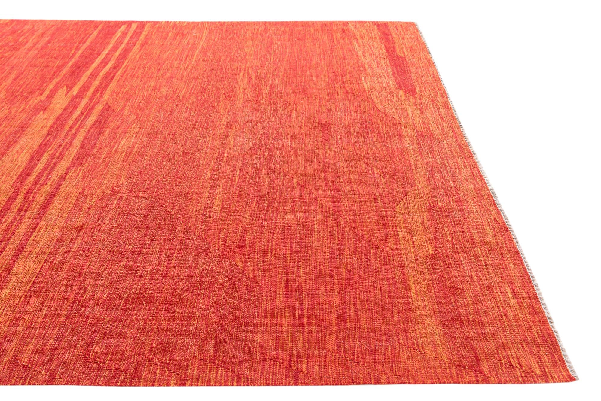 6' 7 x 9' 9 Hand Woven Kilim Modern Wool Rug