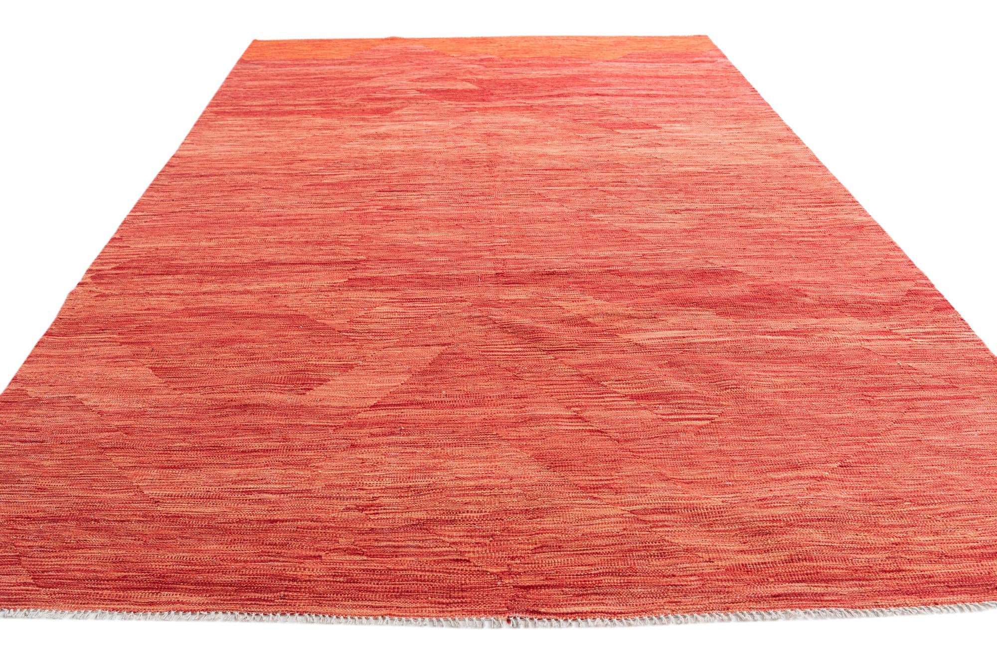 6' 9 x 9' 10 Hand Woven Kilim Modern Wool Rug