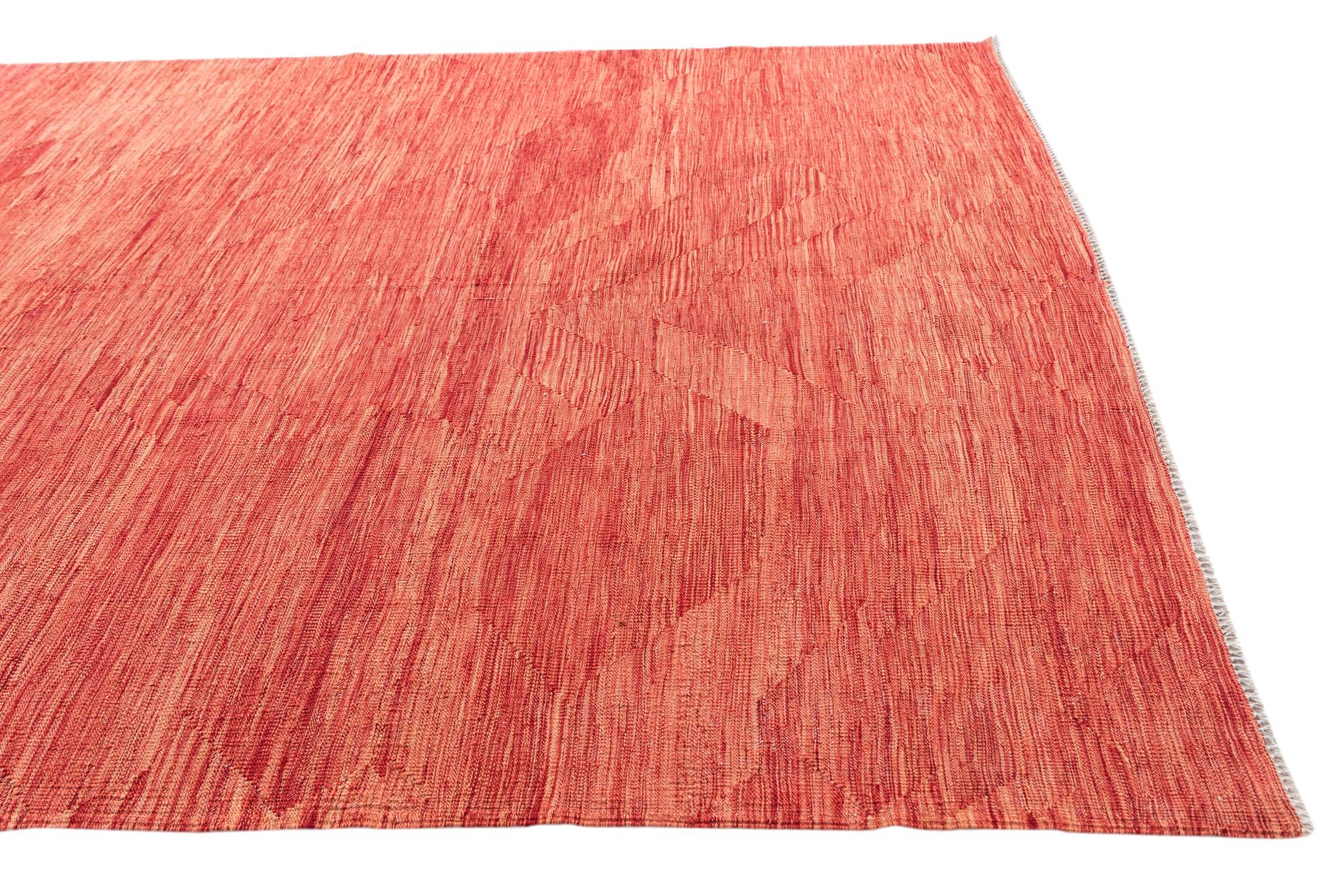 6' 9 x 9' 10 Hand Woven Kilim Modern Wool Rug