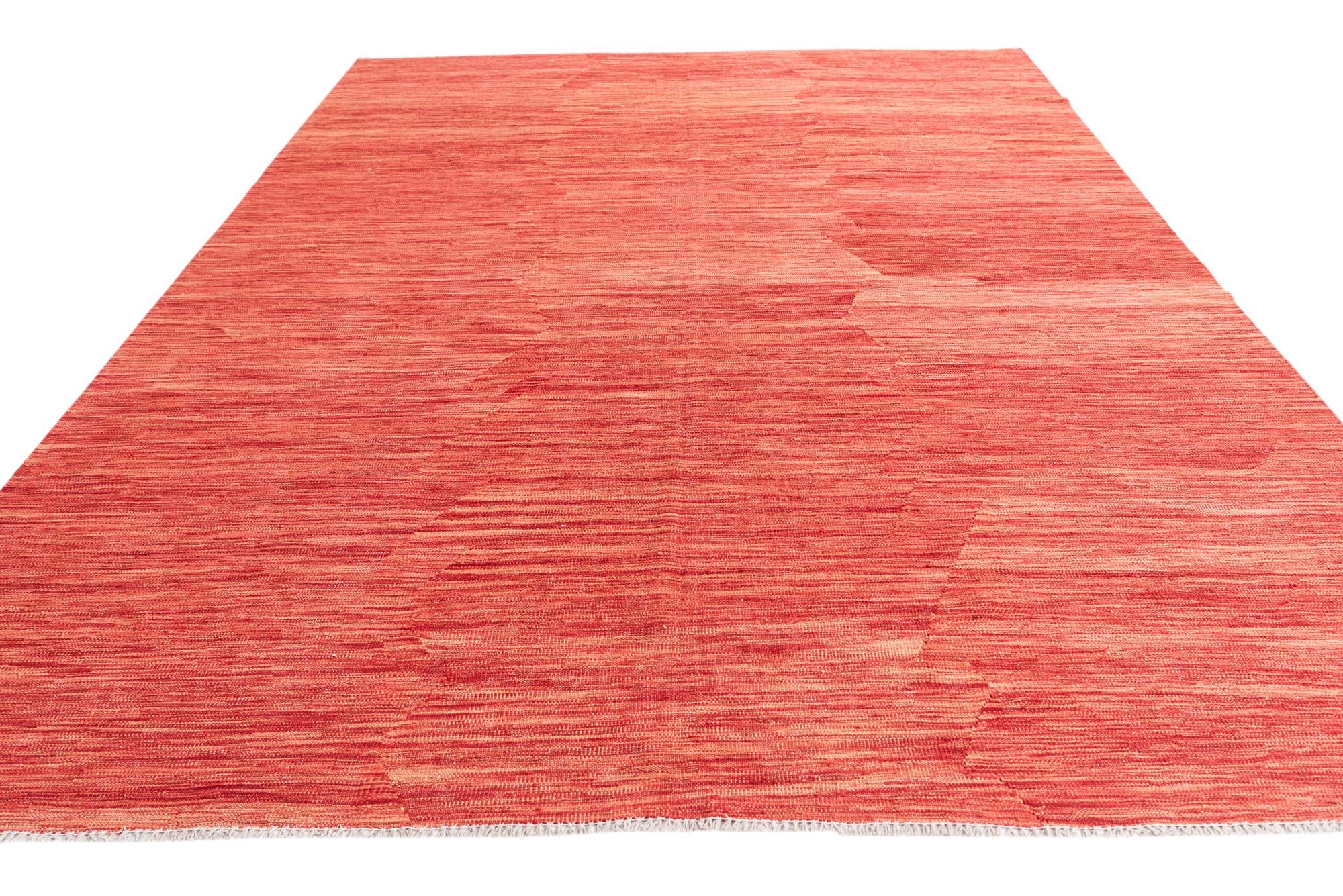 6' 10 x 9' 7 Hand Woven Kilim Modern Wool Rug
