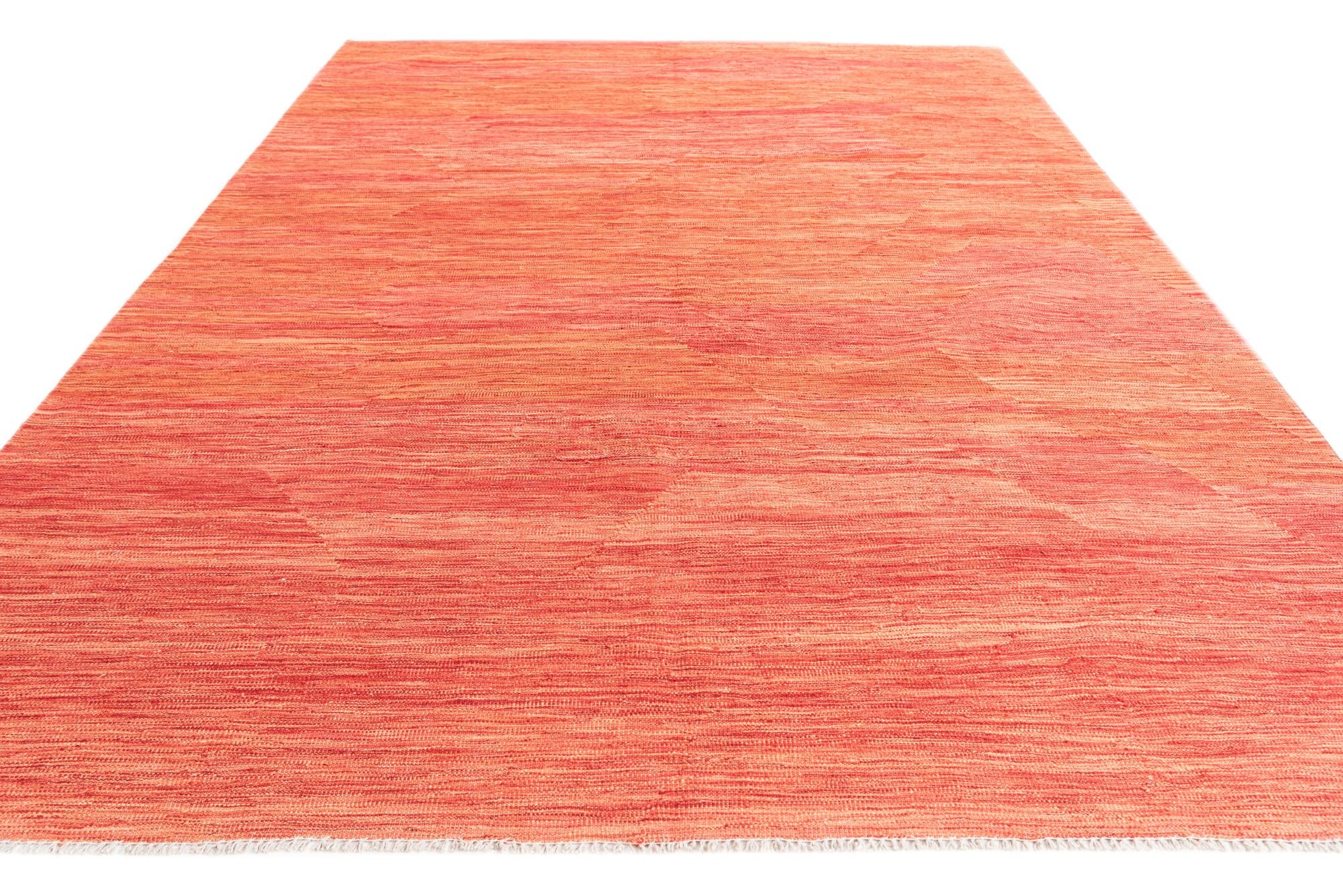 7' x 9' 9 Hand Woven Kilim Modern Wool Rug