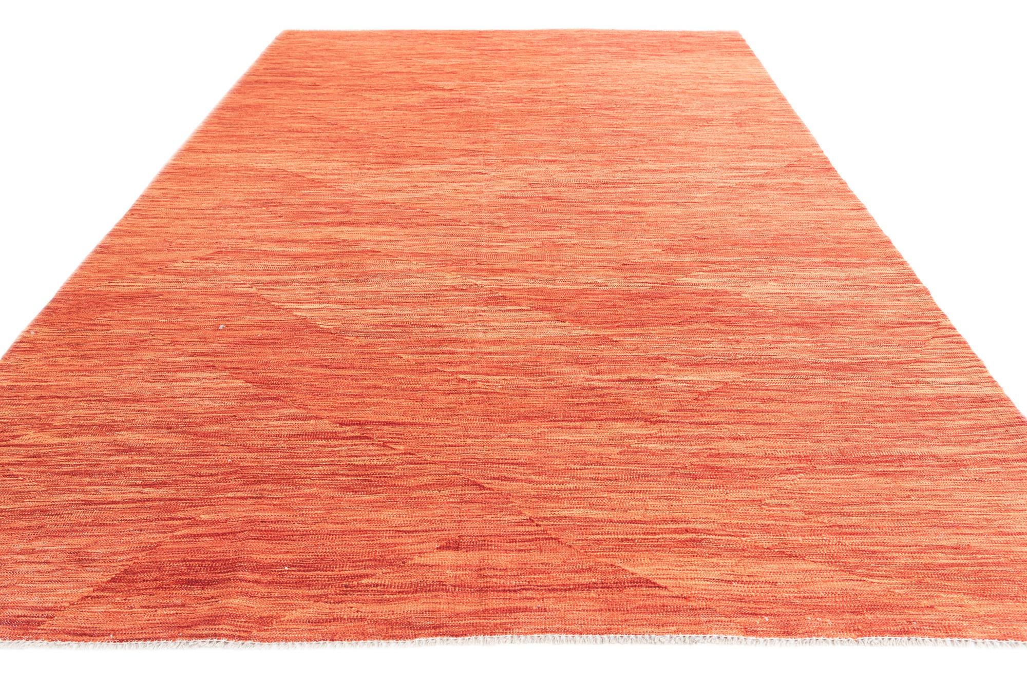 6' 8 x 9' 9 Hand Woven Kilim Modern Wool Rug