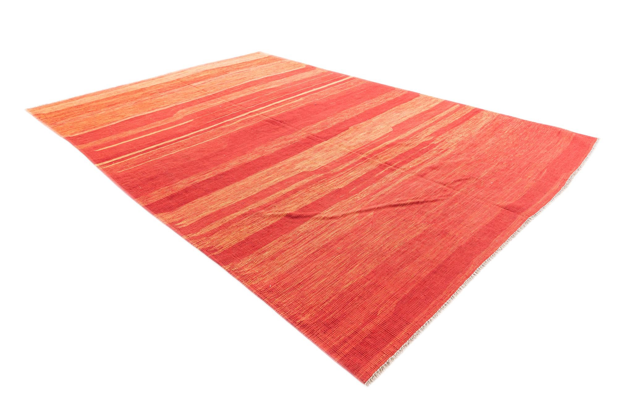 6' 8 x 9' 7 Hand Woven Kilim Modern Wool Rug