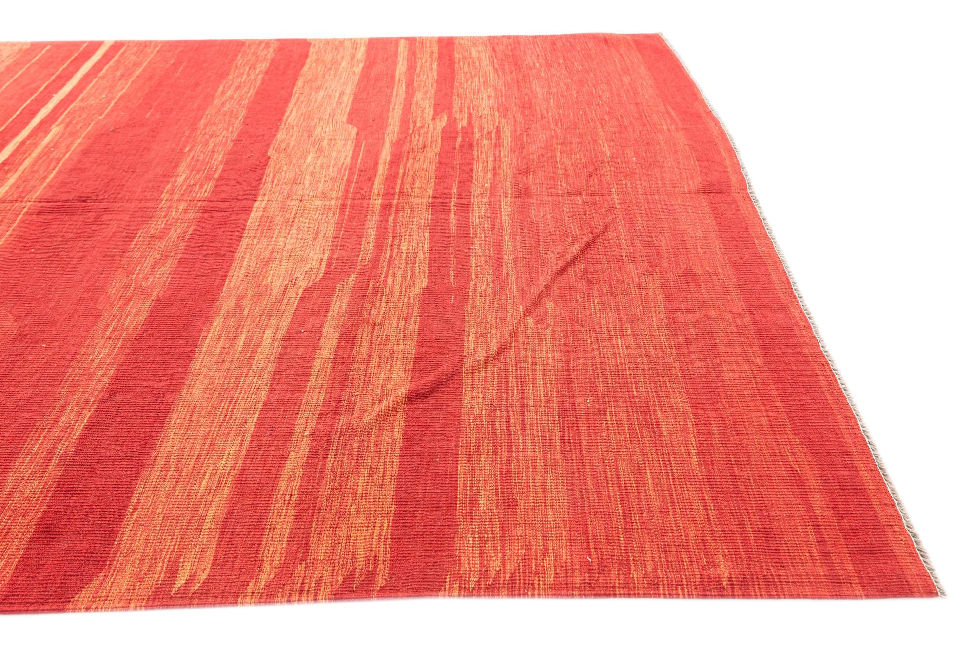 6' 8 x 9' 7 Hand Woven Kilim Modern Wool Rug